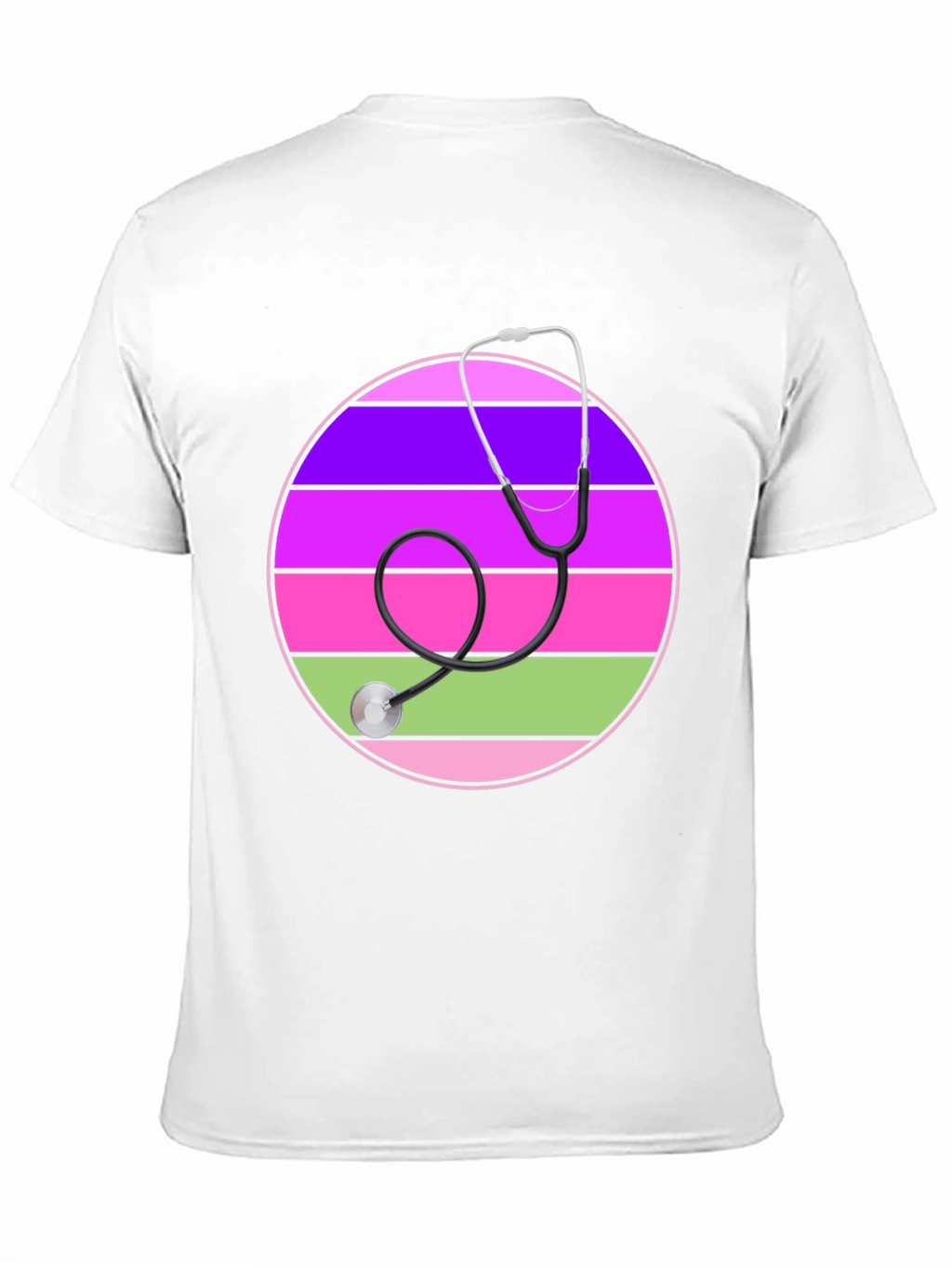 Stethoscope Striped Circle Graphic Tee