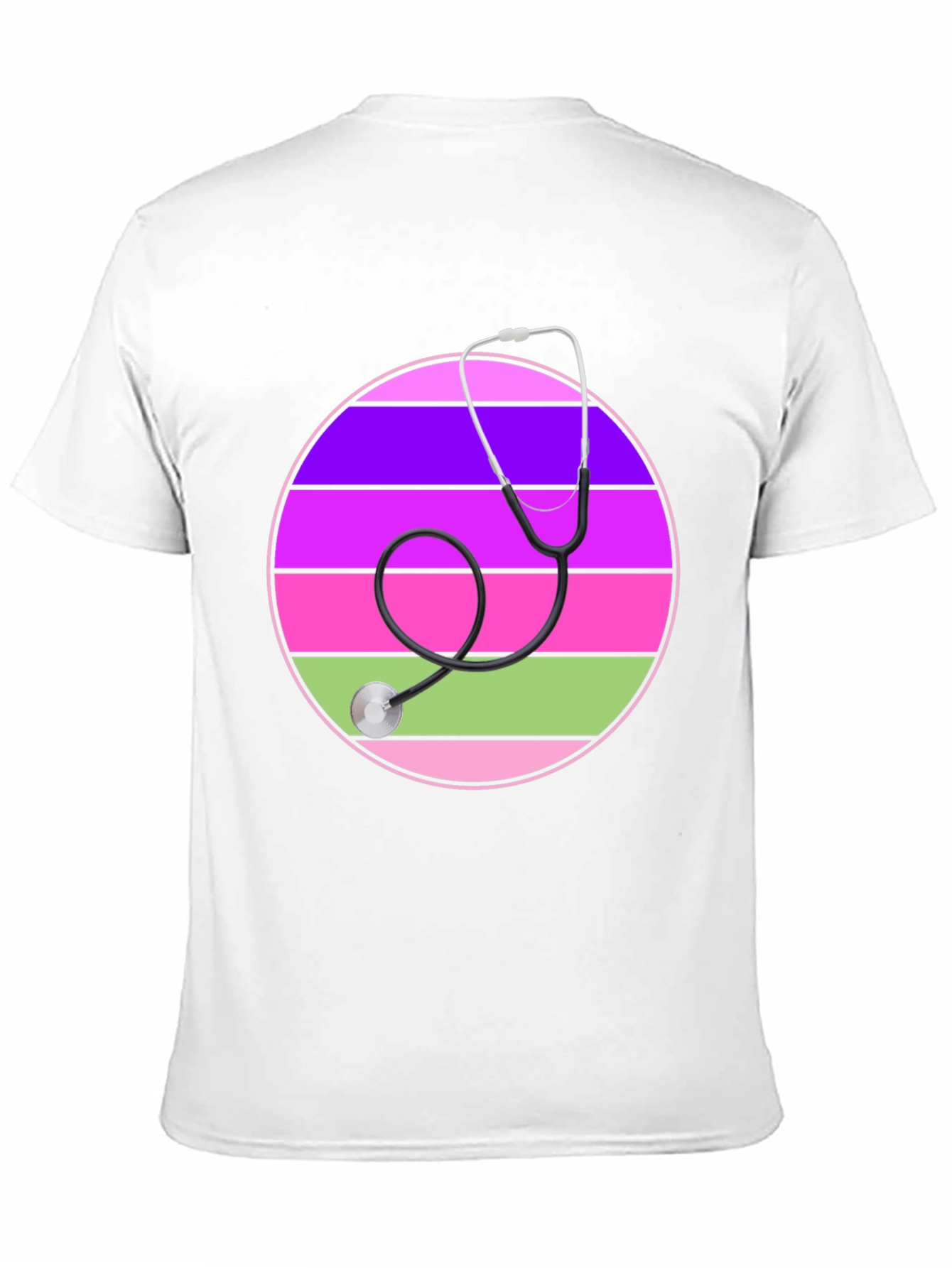 Stethoscope Striped Circle Graphic Tee