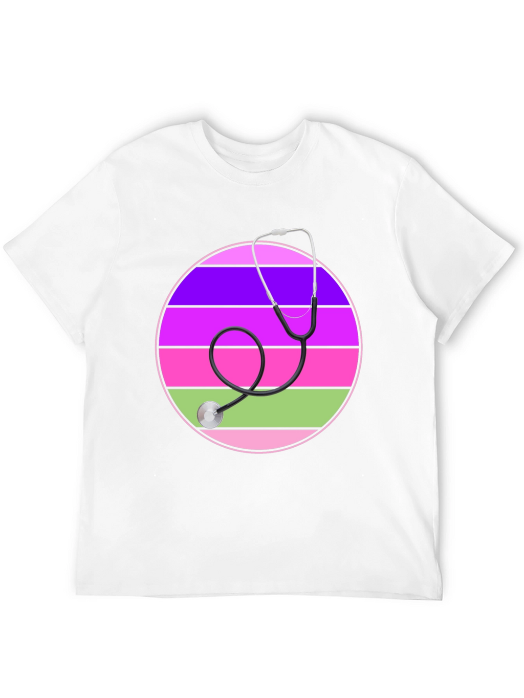 Stethoscope Striped Circle Graphic Tee