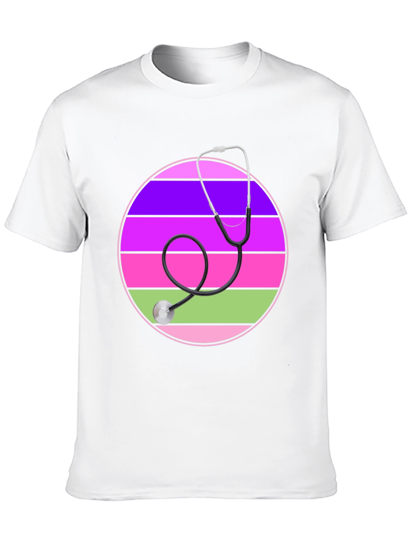 Stethoscope Striped Circle Graphic Tee