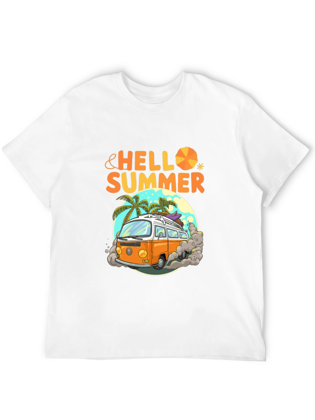 Hello Summer Beach Van Graphic T-Shirt