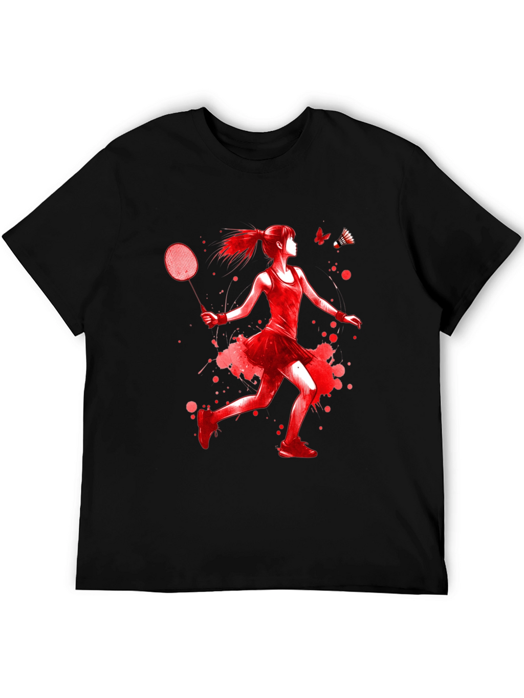 Badminton Player Graphic T-Shirt