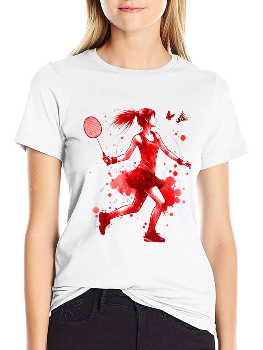 Badminton Player Graphic T-Shirt