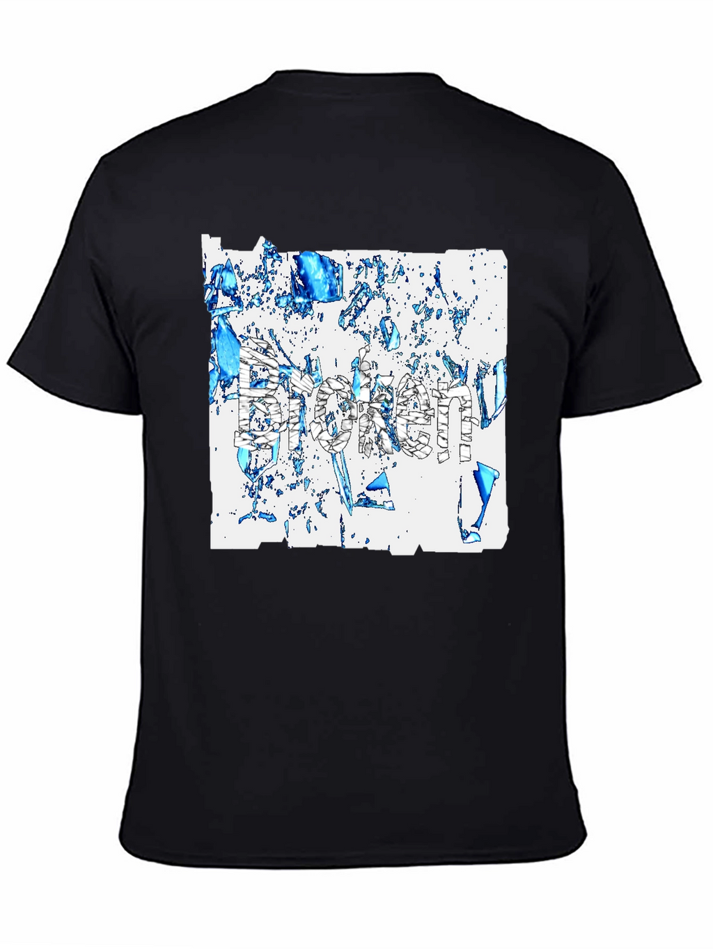 Broken T-Shirt - Abstract Design Black Tee