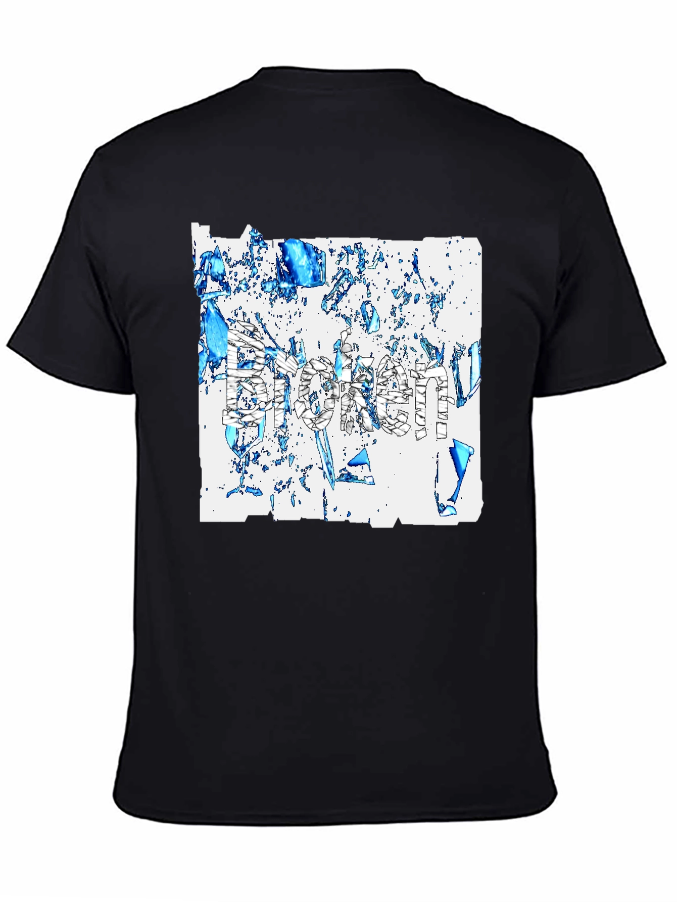 Broken T-Shirt - Abstract Design Black Tee