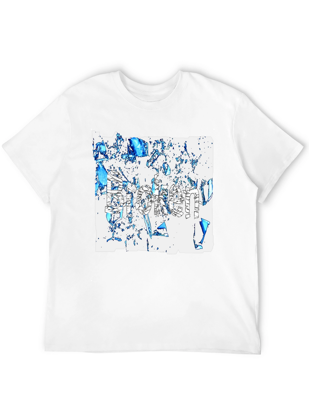 Broken T-Shirt - Abstract Design Black Tee
