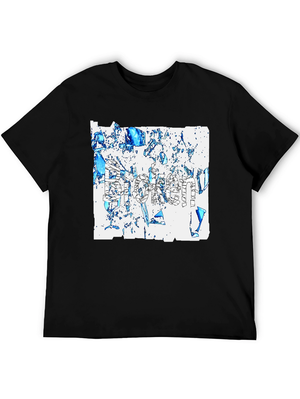 Broken T-Shirt - Abstract Design Black Tee