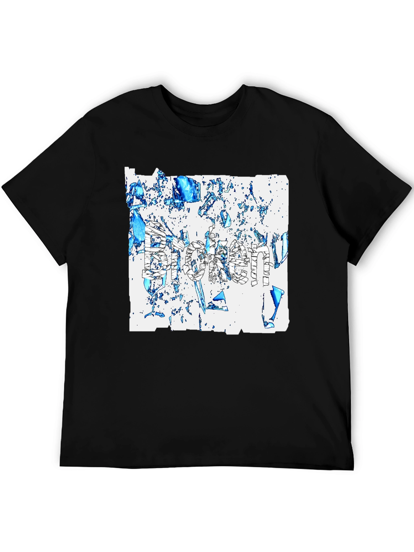 Broken T-Shirt - Abstract Design Black Tee