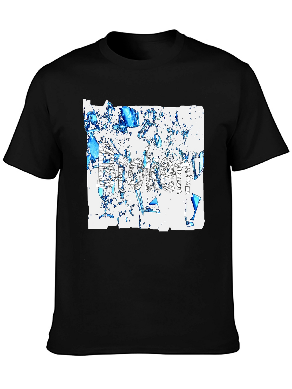 Broken T-Shirt - Abstract Design Black Tee