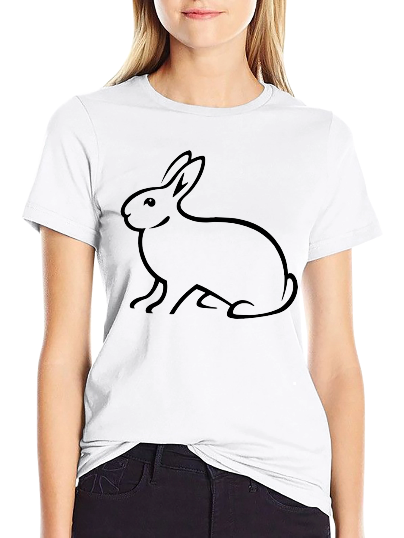 Rabbit Graphic Black T-Shirt - Casual Comfort