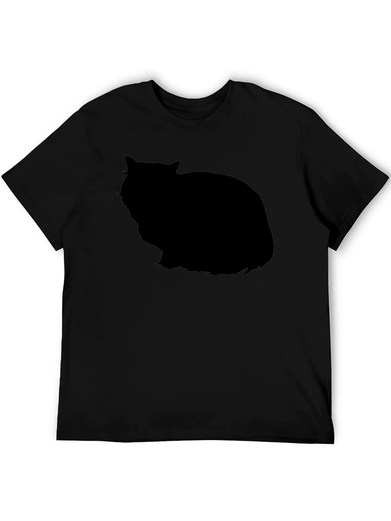Black Cat Silhouette Graphic Tee - Stylish Casual Wear