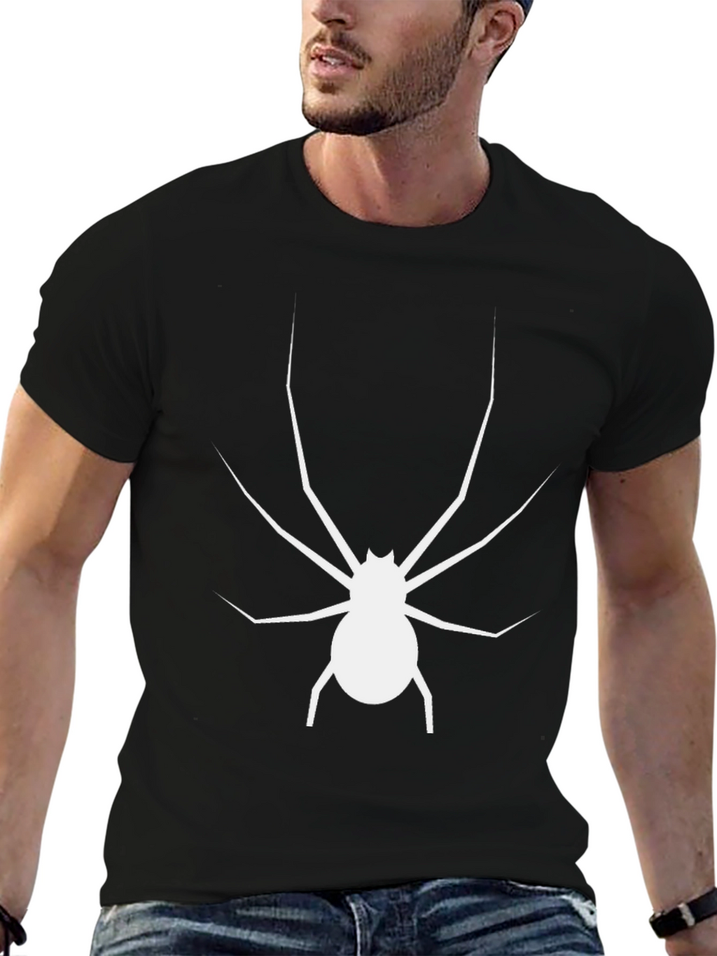 Spider Graphic Tee - Black Cotton T-Shirt
