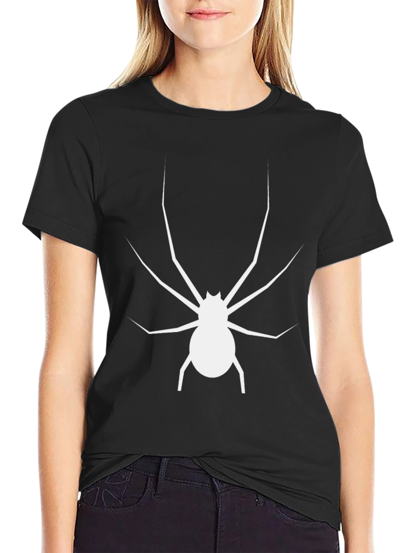 Spider Graphic Tee - Black Cotton T-Shirt