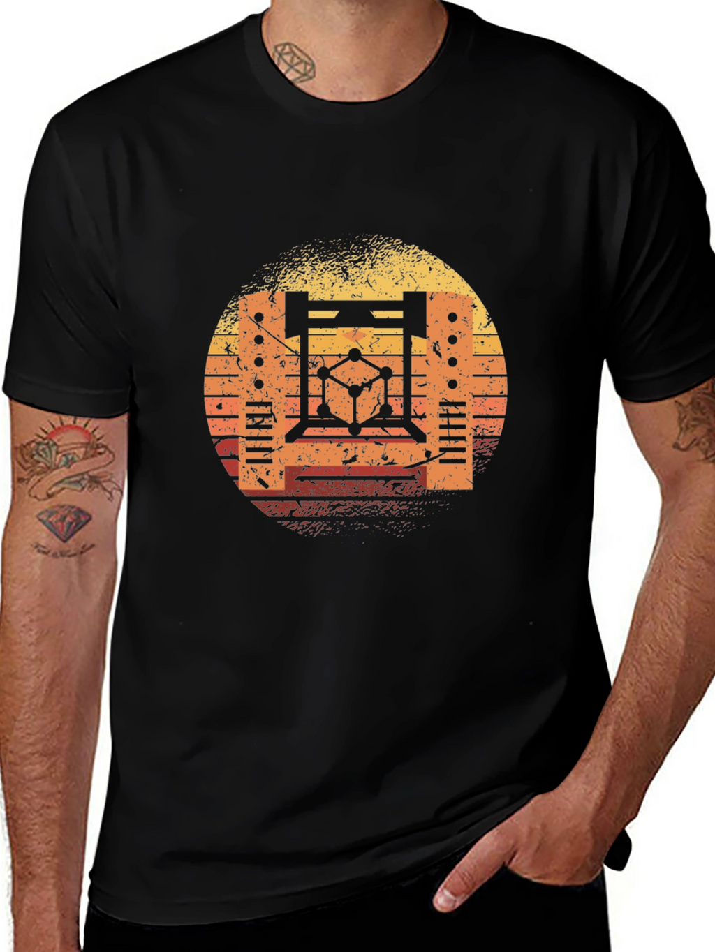 Retro Science T-Shirt - Sunset Graphic