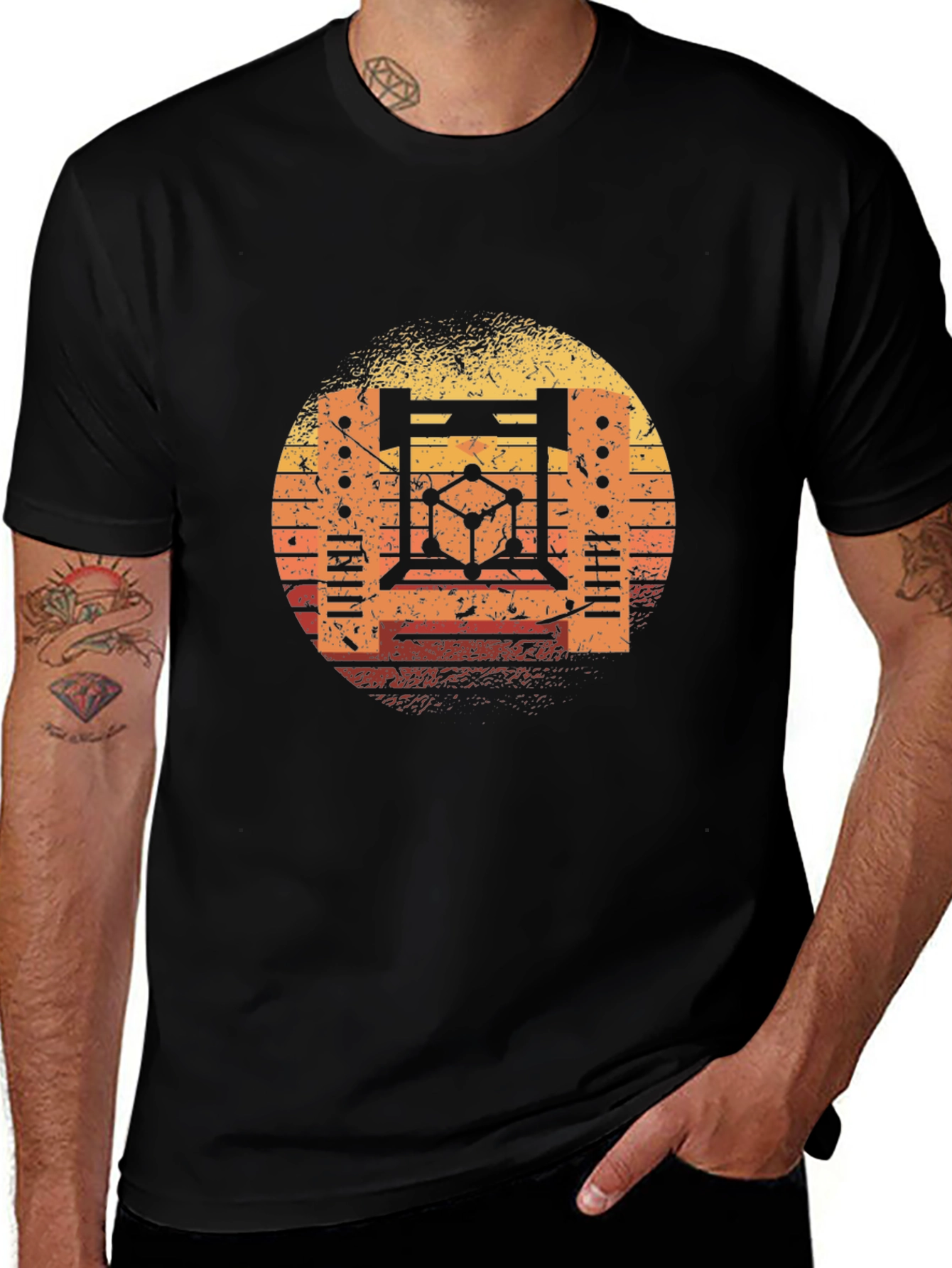 Retro Science T-Shirt - Sunset Graphic