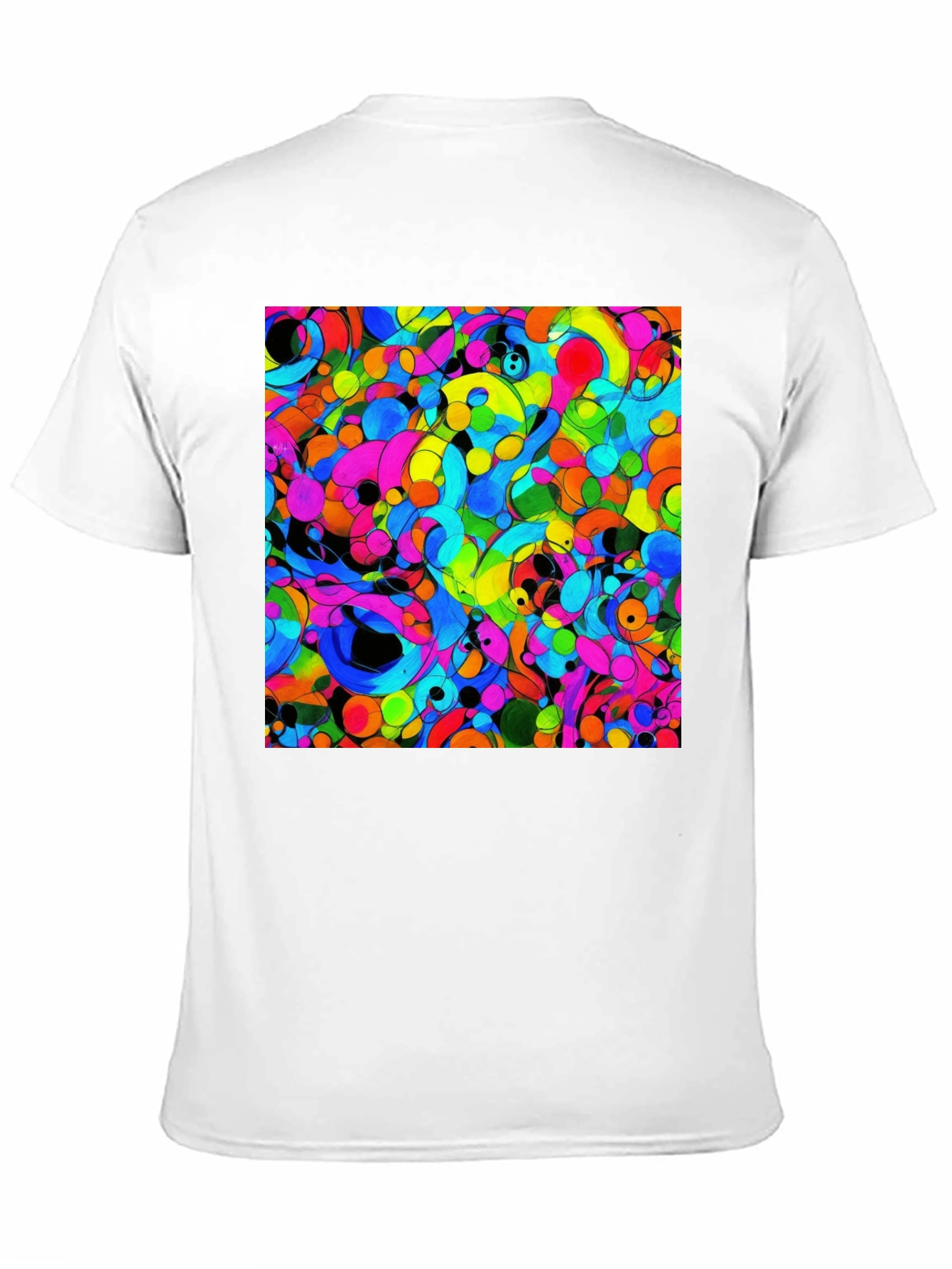 Vibrant Abstract Art Black T-Shirt