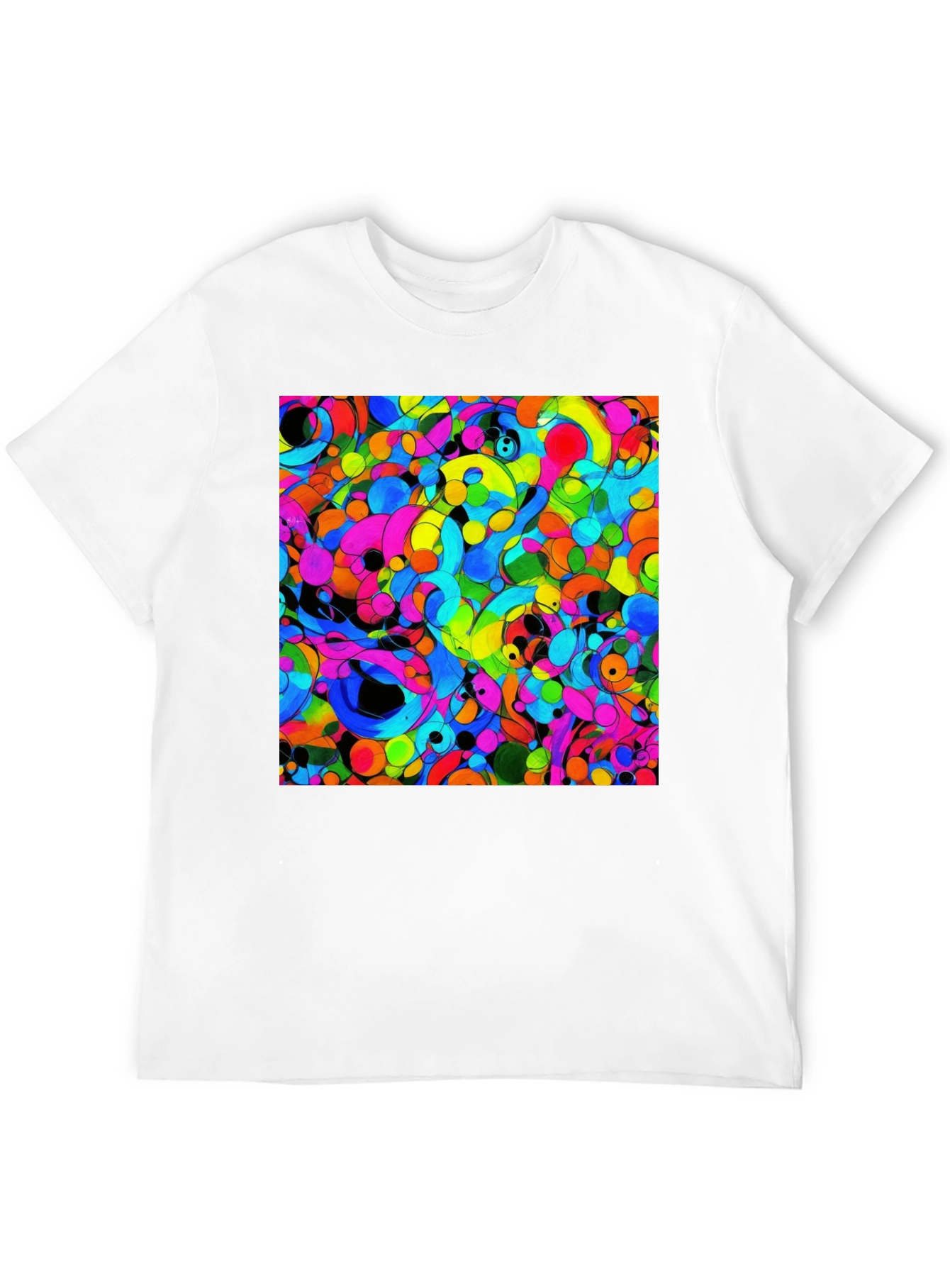 Vibrant Abstract Art Black T-Shirt