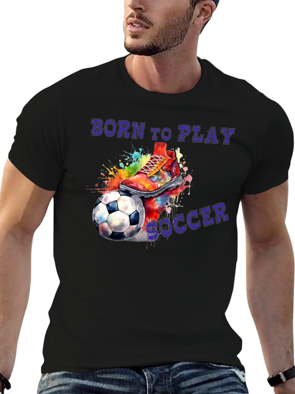 Born To Play Soccer Graphic T-Shirt
