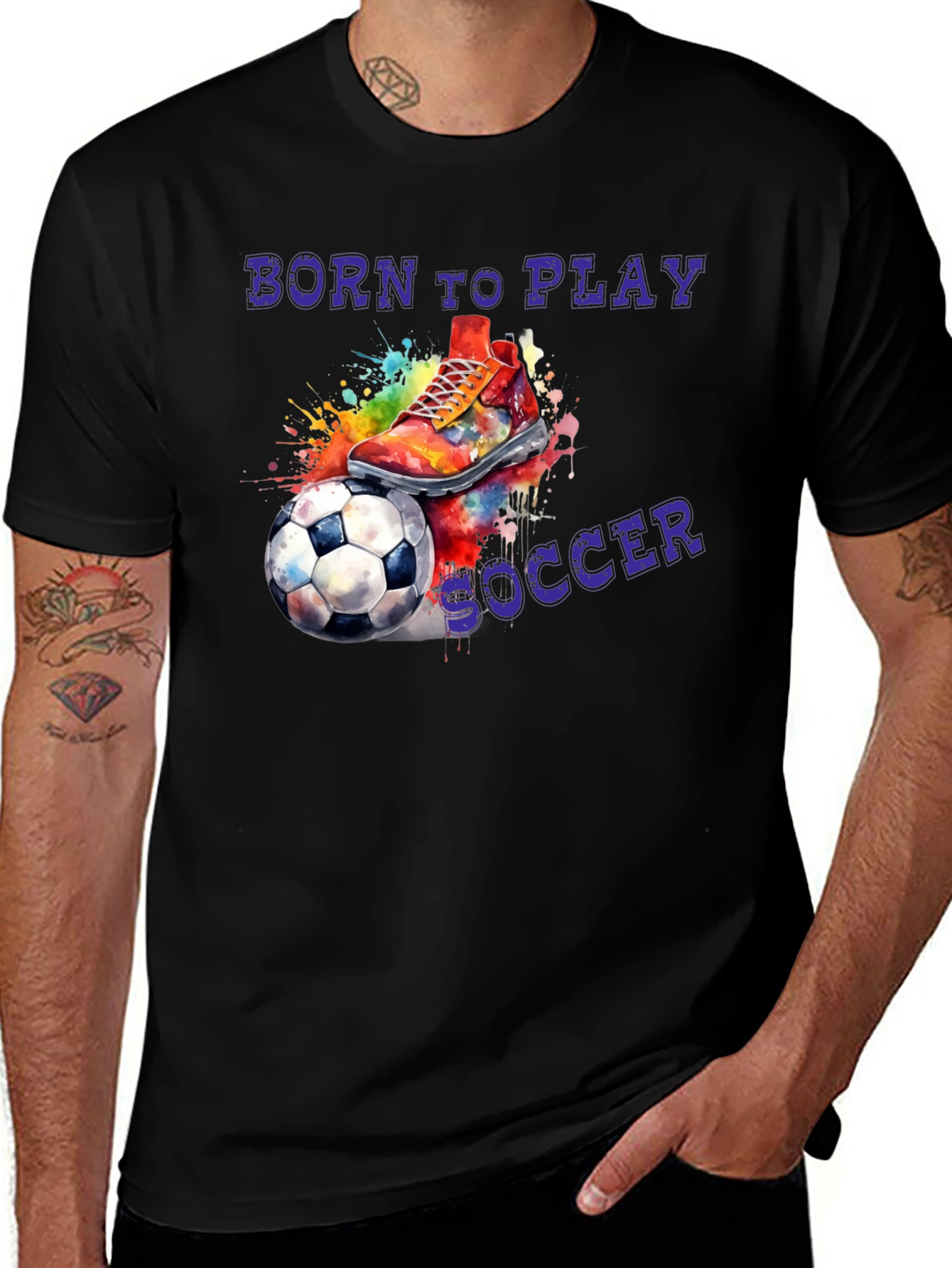 Born To Play Soccer Graphic T-Shirt