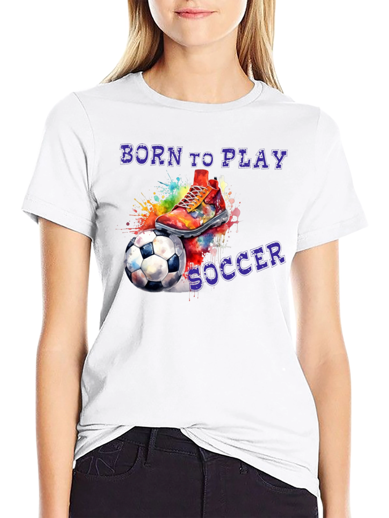 Born To Play Soccer Graphic T-Shirt