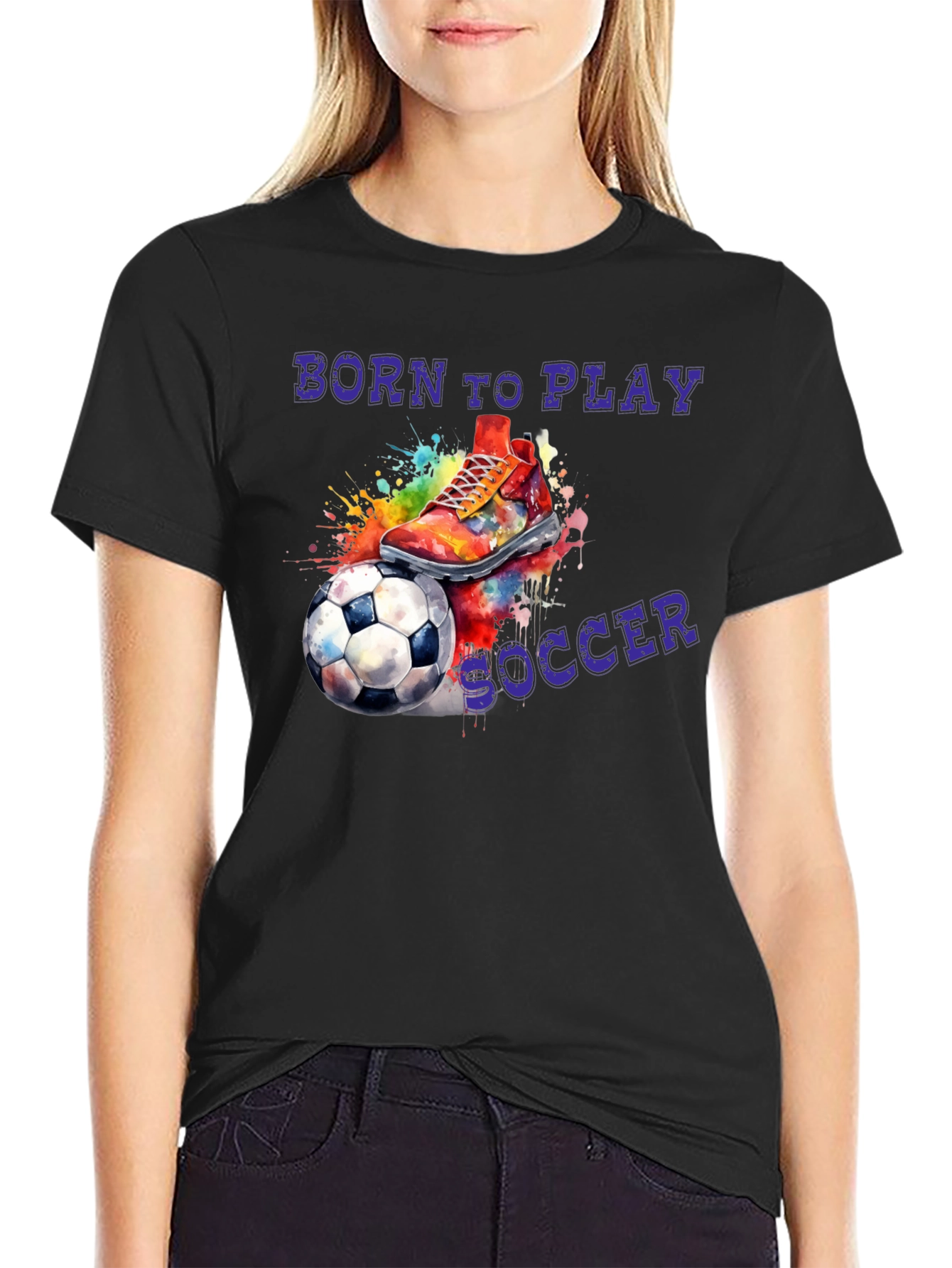 Born To Play Soccer Graphic T-Shirt