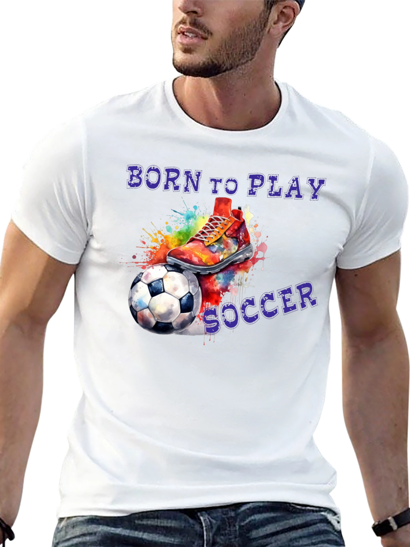 Born To Play Soccer Graphic T-Shirt