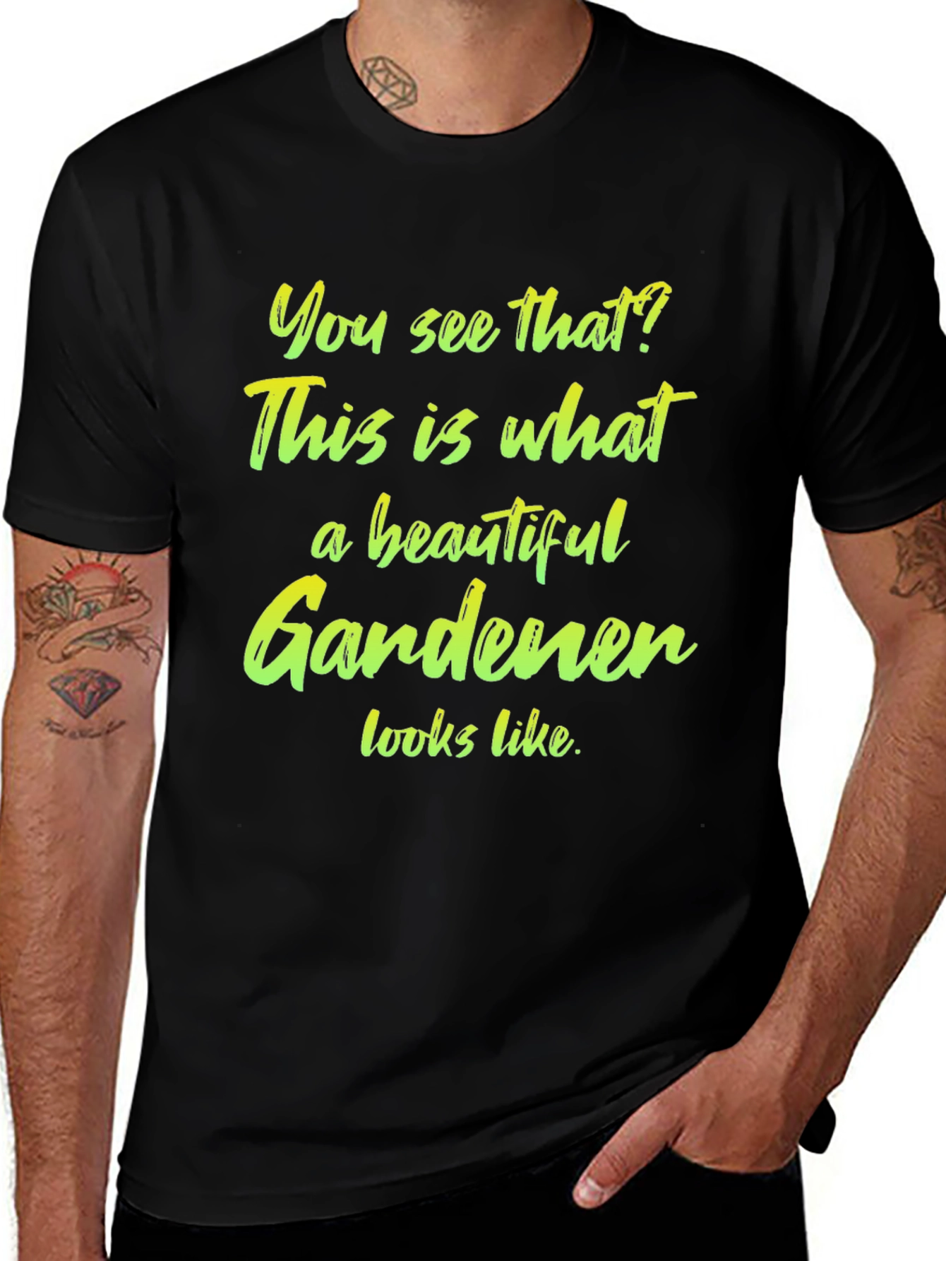 Beautiful Gardener T-Shirt - Black Cotton Tee