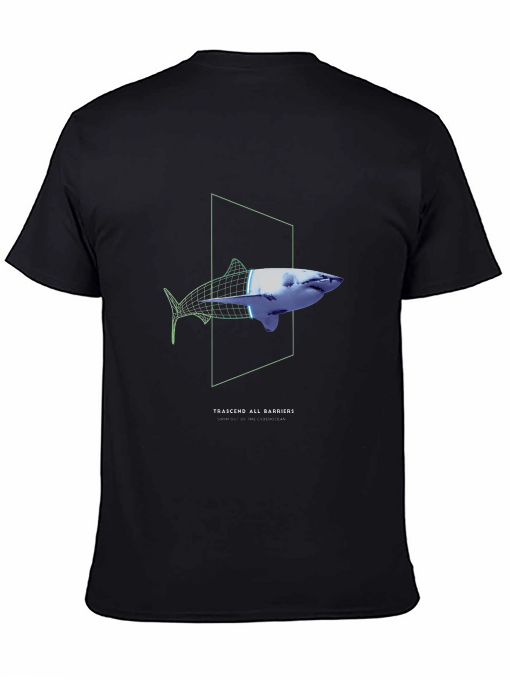 Transcend Barriers Shark Graphic Tee - Black