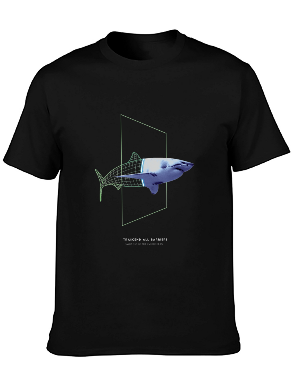 Transcend Barriers Shark Graphic Tee - Black