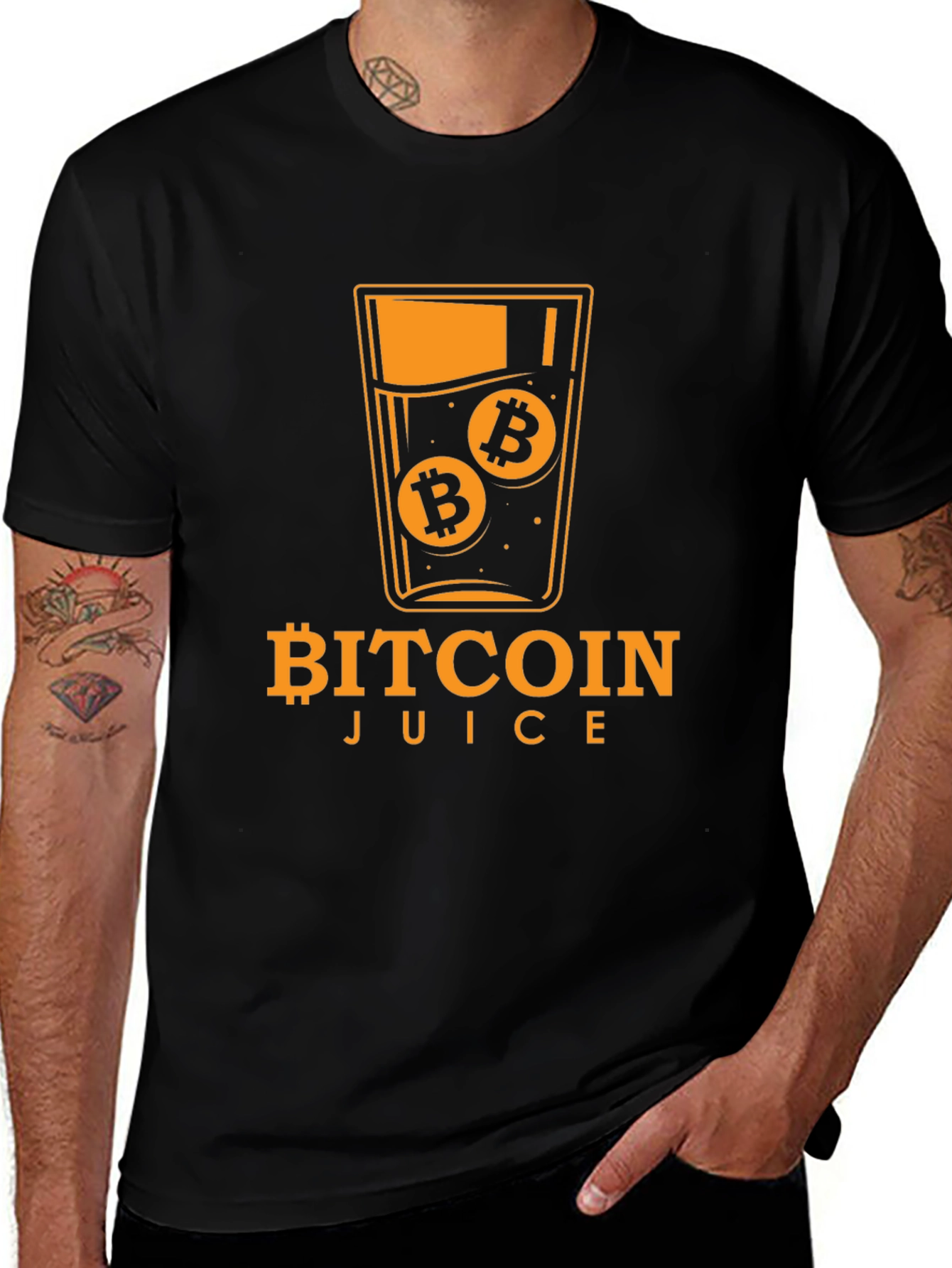 Bitcoin Juice Graphic Tee - Crypto Fan Apparel