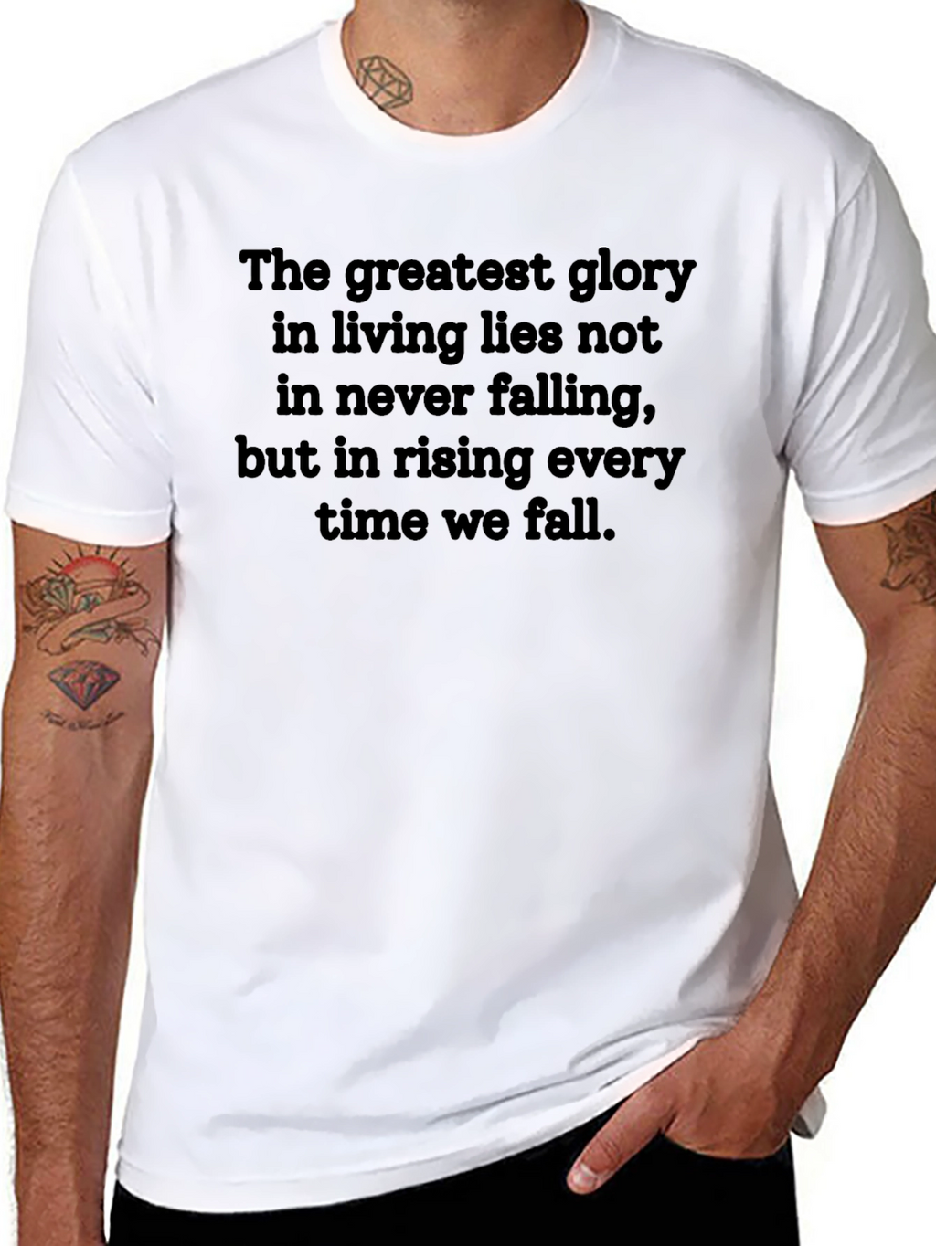 Motivational Quote T-Shirt: Rising Every Time We Fall