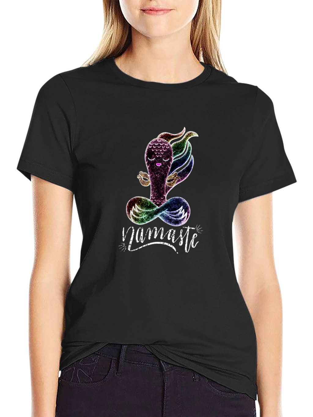 Namaste Yoga T-Shirt - Meditating Rainbow Creature