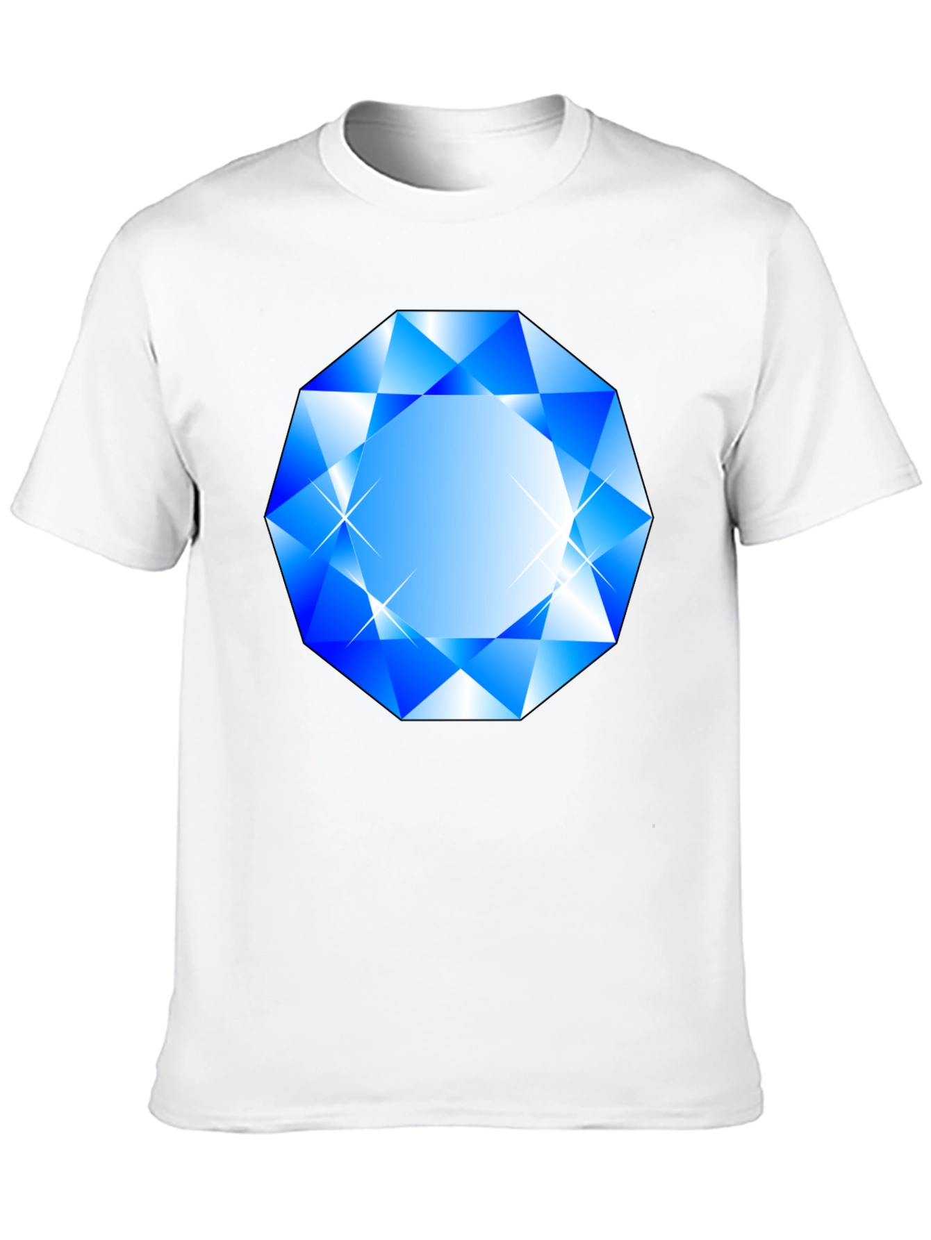 Blue Diamond Graphic Black T-Shirt