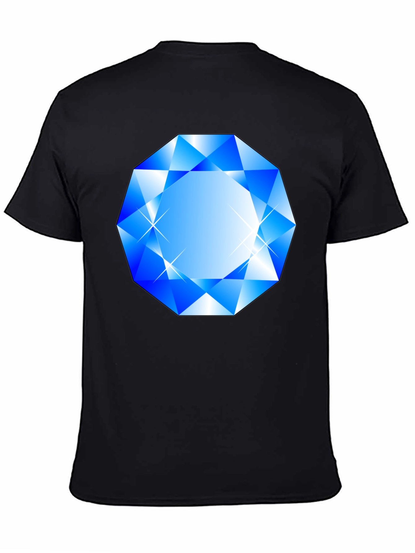 Blue Diamond Graphic Black T-Shirt