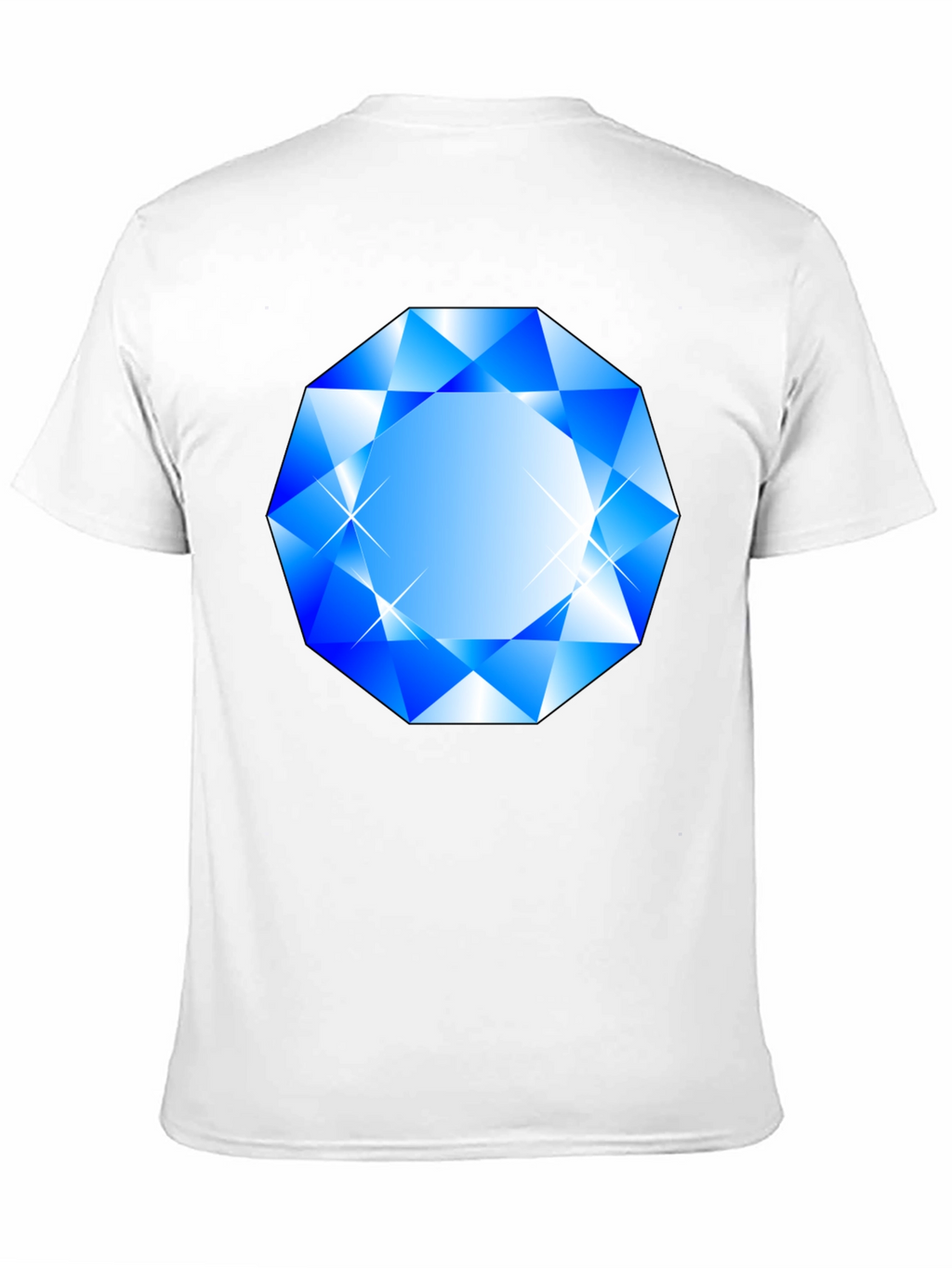 Blue Diamond Graphic Black T-Shirt