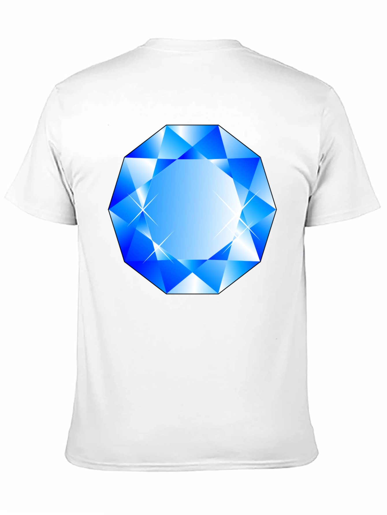 Blue Diamond Graphic Black T-Shirt