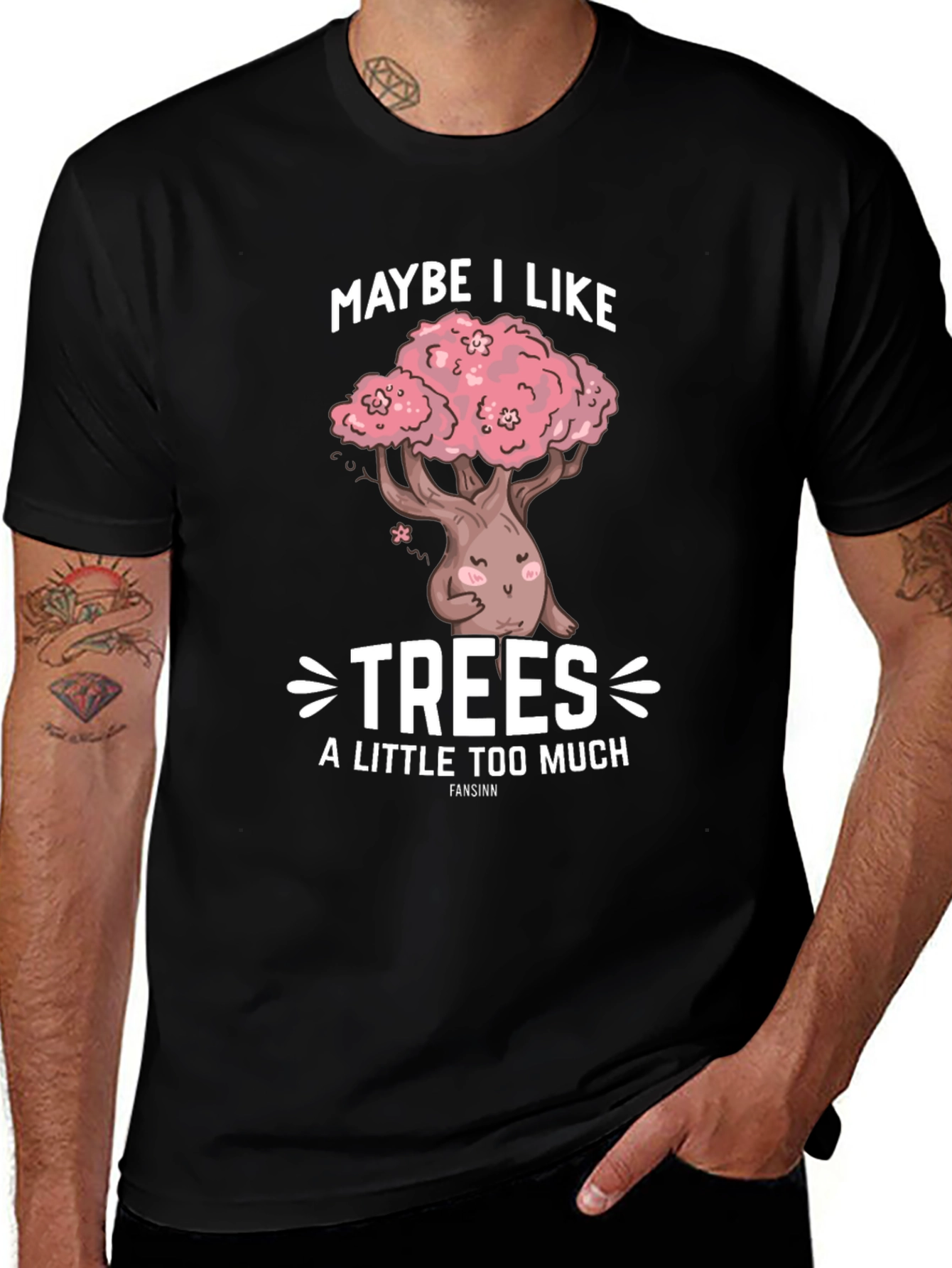 Maybe I Like Trees Black Graphic Tee