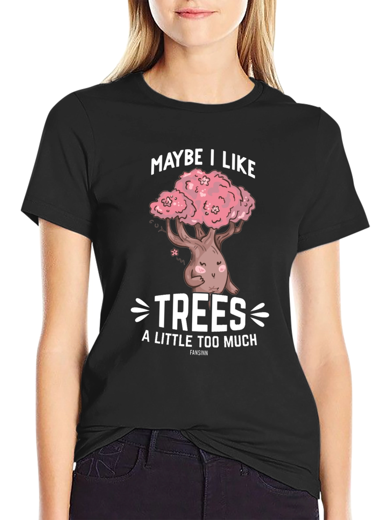 Maybe I Like Trees Black Graphic Tee
