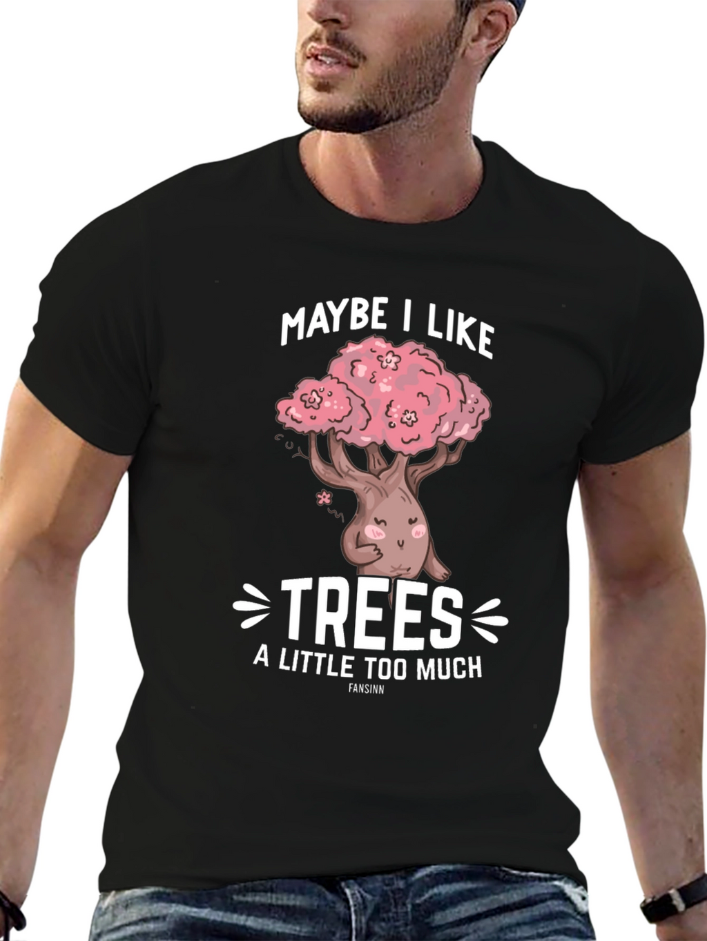 Maybe I Like Trees Black Graphic Tee