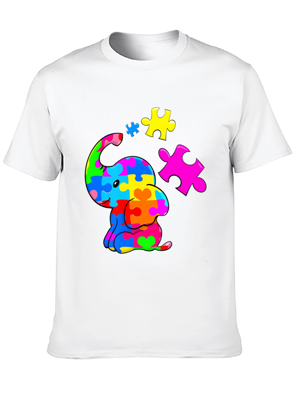Autism Awareness Puzzle Elephant Graphic Tee