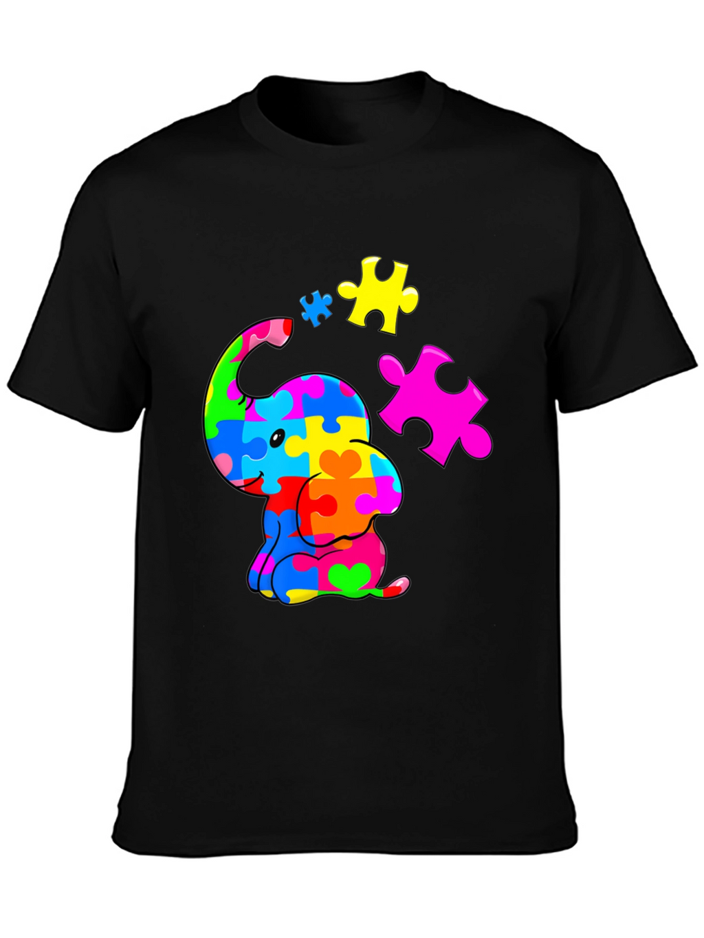 Autism Awareness Puzzle Elephant Graphic Tee