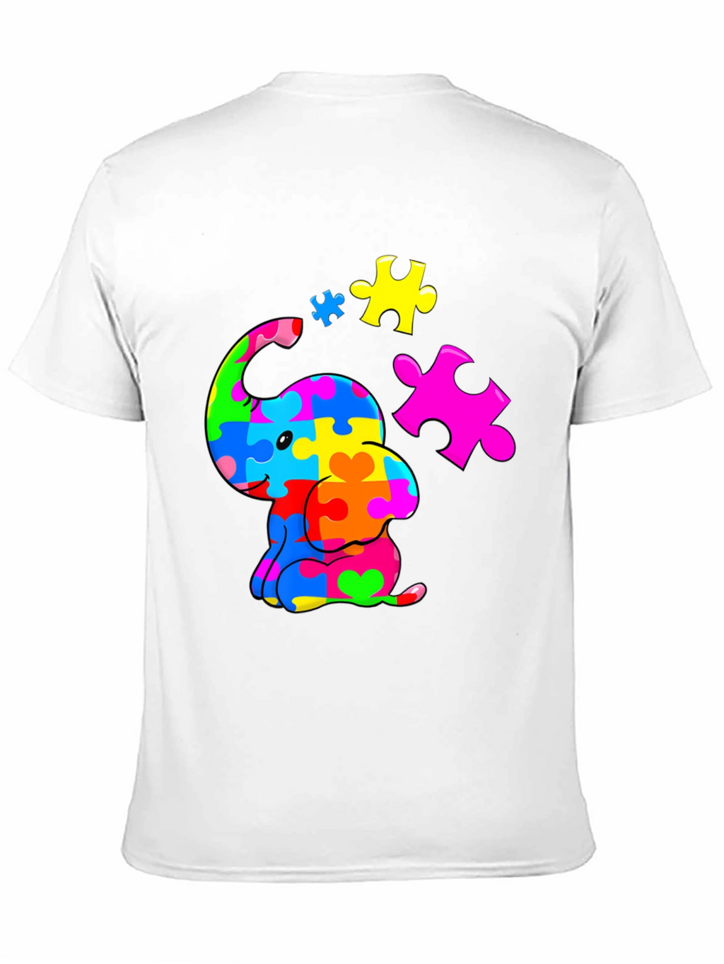 Autism Awareness Puzzle Elephant Graphic Tee