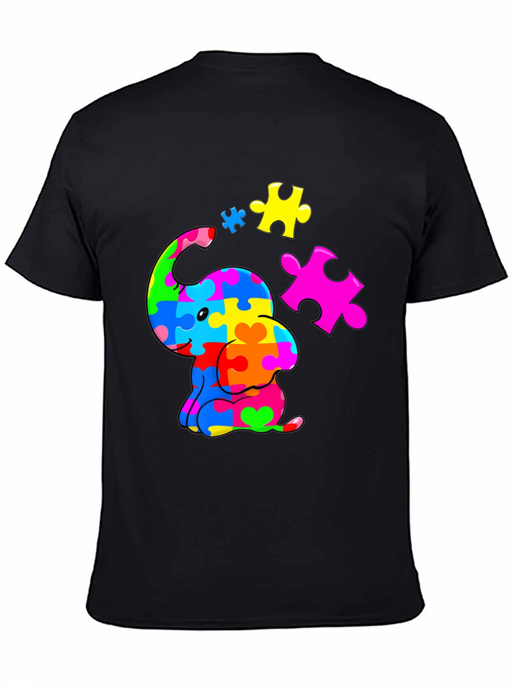 Autism Awareness Puzzle Elephant Graphic Tee