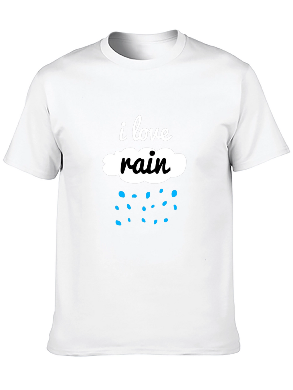 I Love Rain Black Cotton Tee