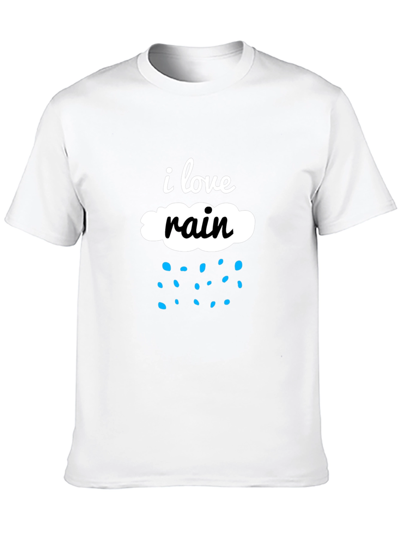 I Love Rain Black Cotton Tee