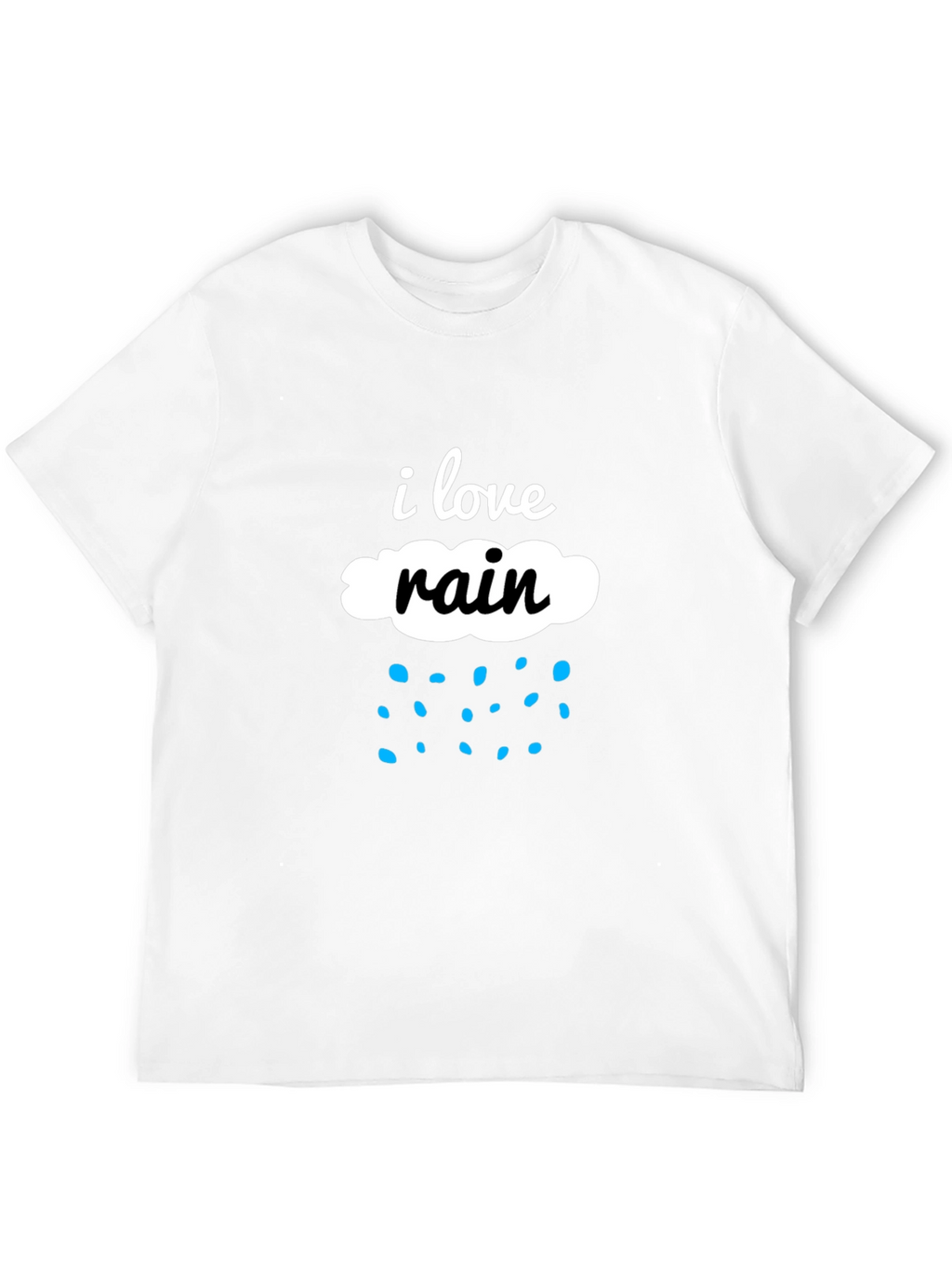 I Love Rain Black Cotton Tee