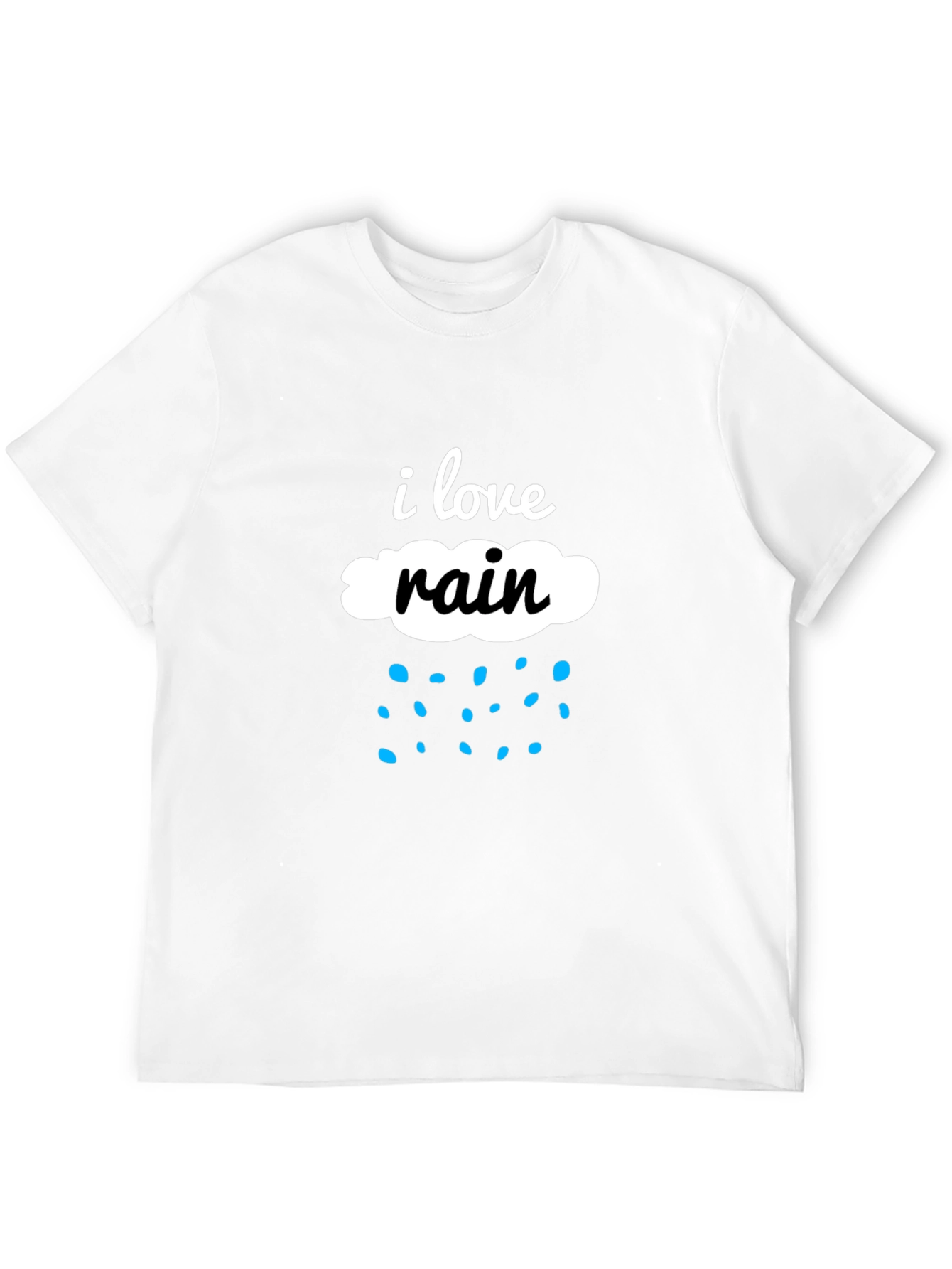I Love Rain Black Cotton Tee