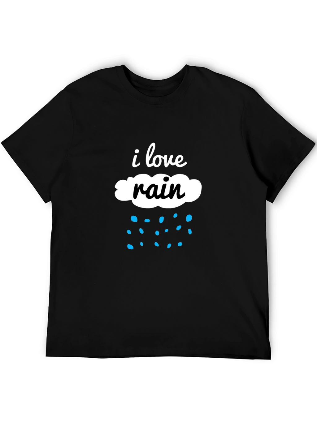 I Love Rain Black Cotton Tee