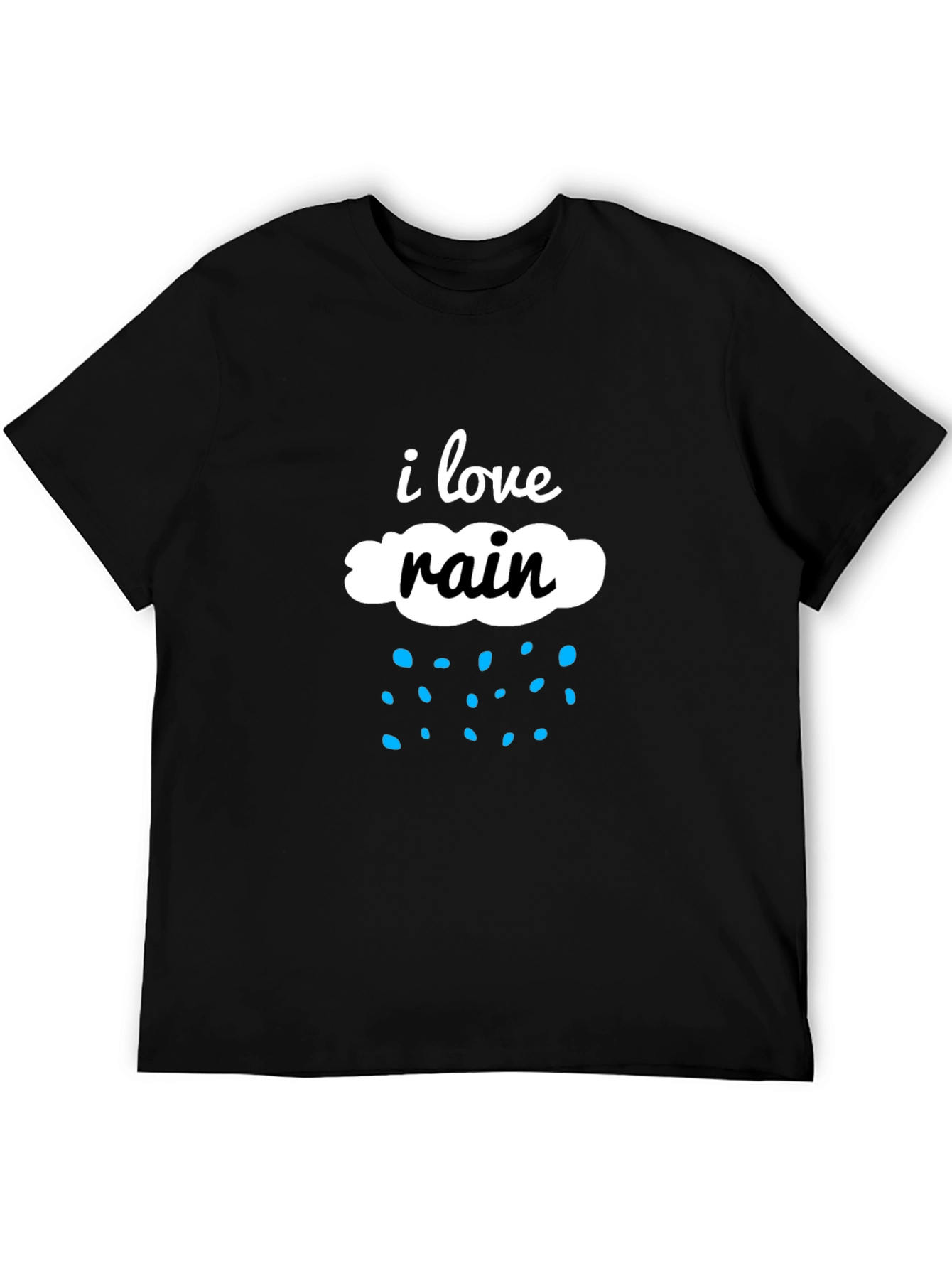 I Love Rain Black Cotton Tee