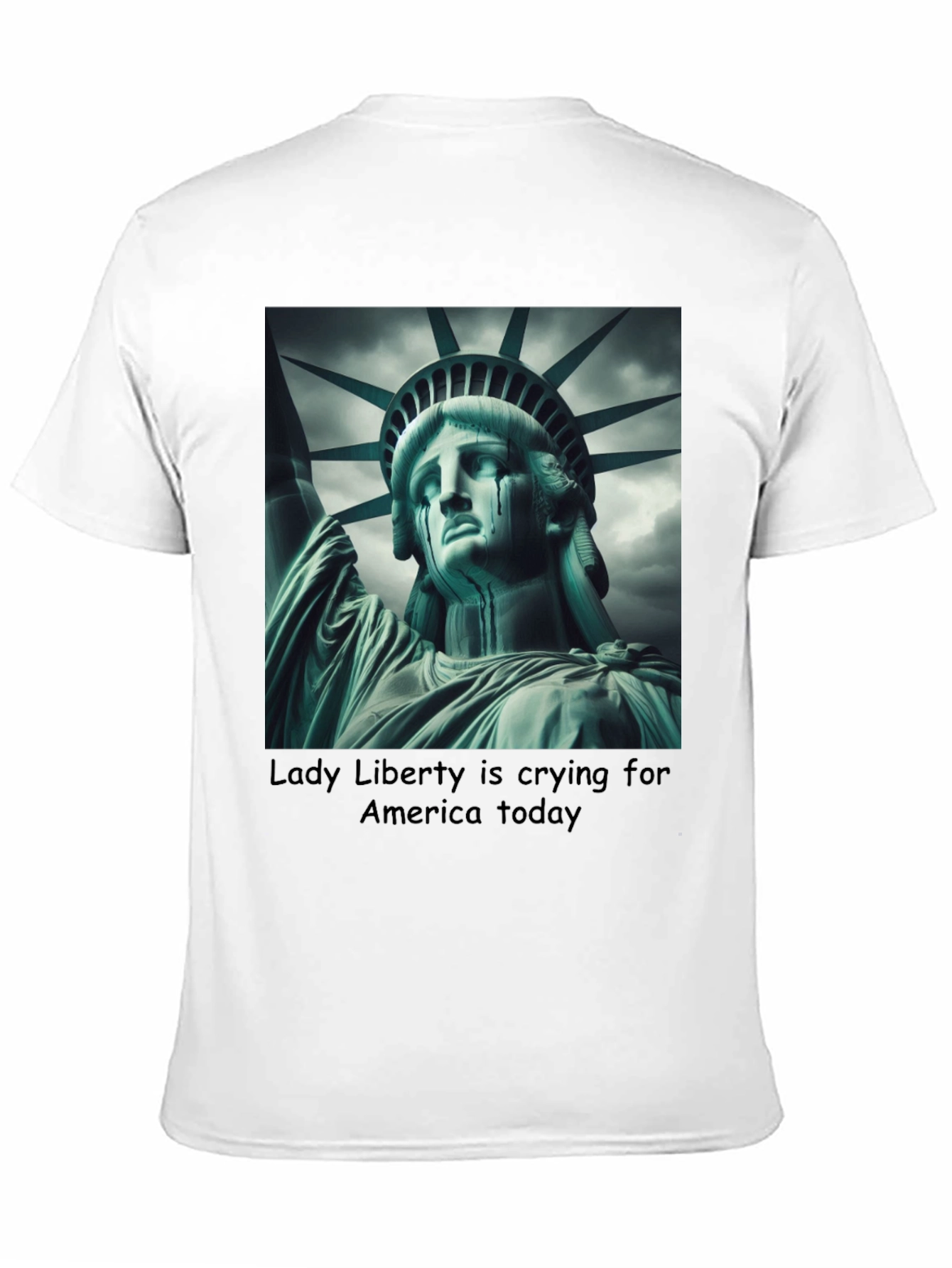 Statue of Liberty Crying Graphic Tee - Black